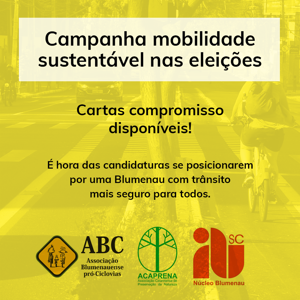 Campanha mobilidade sustentável nas eleições - Cartas Compromisso disponíveis